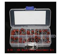 Fuse Round Assortment Kit 0.5A 1A 1.25A 2A 3.15A 4A 6.3A 8A 10A 382 for LCD TV Power Board Insurance Tube Pack