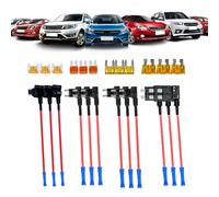 Fuse Taps Automotive - Fuse Wire Plug Adapter Fuse Kit - Fuse Tap Adapter with Fuses, Dual Slot Holder, Add-A-Circuit for Car, Truck, SUV, Motorhome, 24 Pieces Luckxing