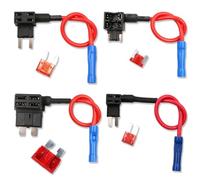 Fuse Taps Set, Small Mini Adding a Circuit Adapter Car Fuse Tap Kit, Low Profile Tap Adapter Piggy Back Blade Fuses Holder for Trucks Cars Boats (Medium Small Micro Mini)