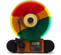 Fuse Vert Vertical Vinyl Record Player | FM Radio, Bluetooth, AUX, USB | Alarm Clock | Audio Technica Cartridge | Full Range Speakers | Vintage Mid Century Modern | Handcrafted Ashtree Wood