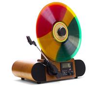 Fuse Vert Vertical Record Player - Mid-Century Modern Vinyl Player with Built-in Speakers & Bluetooth - FM Radio Home Audio Turntable for 12in Vinyl Records & 45rpm