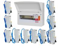 FuseBox F2010MX 10 Way T2 SPD Consumer Unit + 10 Type A RCBOs