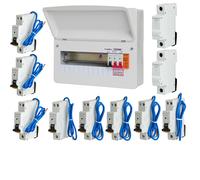 FuseBox F2010MX 10 Way T2 SPD Consumer Unit + 8 Type A Mini RCBOs & 2x FREE DIN Rail Blanks