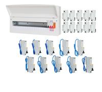 FuseBox F2020MX 20 Way T2 SPD Consumer Unit + 10 Type A RCBOs & 10x FREE DIN Rail Blanks