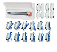 FuseBox F2020MX 20 Way T2 SPD Consumer Unit + 12 Type A Mini RCBOs & 8x FREE DIN Rail Blanks