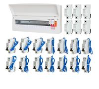 FuseBox F2020MX 20 Way T2 SPD Consumer Unit + 14 Type A Mini RCBOs & 6x FREE DIN Rail Blanks