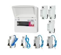 FuseBox F3007MZ 7 Way T2 SPD Consumer Unit + 4 Type A Bi-Directional Mini RCBOs & 3x FREE DIN Rail Blanks
