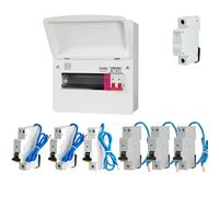 FuseBox F3007MZ 7 Way T2 SPD Consumer Unit + 6 Type A Bi-Directional Mini RCBOs & 1x FREE DIN Rail Blanks