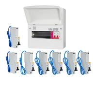 FuseBox F3007MZ 7 Way T2 SPD Consumer Unit + 7 Type A RCBOs