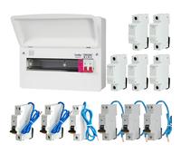 FuseBox F3011MZ 11 Way T2 SPD Consumer Unit + 6 Type A Bi-Directional Mini RCBOs & 5x FREE DIN Rail Blanks
