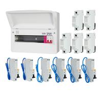 FuseBox F3011MZ 11 Way T2 SPD Consumer Unit + 6 Type A RCBOs & 5x FREE DIN Rail Blanks