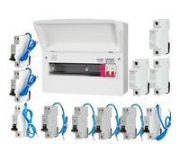 FuseBox F3011MZ 11 Way T2 SPD Consumer Unit + 8 Type A Bi-Directional Mini RCBOs & 3x FREE DIN Rail Blanks