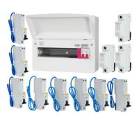 FuseBox F3011MZ 11 Way T2 SPD Consumer Unit + 8 Type A RCBOs & 3x FREE DIN Rail Blanks