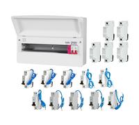 FuseBox F3015MZ 15 Way T2 SPD Consumer Unit + 10 Type A Bi-Directional Mini RCBOs & 5x FREE DIN Rail Blanks