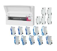 FuseBox F3015MZ 15 Way T2 SPD Consumer Unit + 10 Type A RCBOs & 5x FREE DIN Rail Blanks