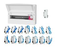 FuseBox F3015MZ 15 Way T2 SPD Consumer Unit + 14 Type A Bi-Directional Mini RCBOs & 1x FREE DIN Rail Blanks