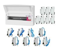 FuseBox F3015MZ 15 Way T2 SPD Consumer Unit + 8 Type A Bi-Directional Mini RCBOs & 7x FREE DIN Rail Blanks