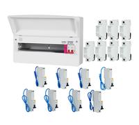 FuseBox F3015MZ 15 Way T2 SPD Consumer Unit + 8 Type A RCBOs & 7x FREE DIN Rail Blanks