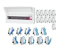 FuseBox F3021MZ 21 Way T2 SPD Consumer Unit + 10 Type A Bi-Directional Mini RCBOs & 11x FREE DIN Rail Blanks