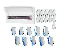 FuseBox F3021MZ 21 Way T2 SPD Consumer Unit + 10 Type A RCBOs & 11x FREE DIN Rail Blanks