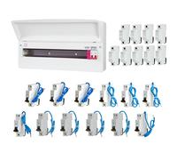 FuseBox F3021MZ 21 Way T2 SPD Consumer Unit + 12 Type A Bi-Directional Mini RCBOs & 9x FREE DIN Rail Blanks