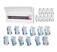 FuseBox F3021MZ 21 Way T2 SPD Consumer Unit + 12 Type A RCBOs & 9x FREE DIN Rail Blanks
