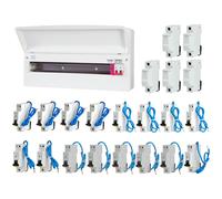 FuseBox F3021MZ 21 Way T2 SPD Consumer Unit + 16 Type A Bi-Directional Mini RCBOs & 5x FREE DIN Rail Blanks