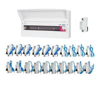 FuseBox F3021MZ 21 Way T2 SPD Consumer Unit + 20 Type A Bi-Directional Mini RCBOs & 1x FREE DIN Rail Blanks