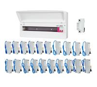 FuseBox F3021MZ 21 Way T2 SPD Consumer Unit + 20 Type A RCBOs & 1x FREE DIN Rail Blanks