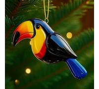 Fused Glass Birds Ornament, 2025 Nature’s Birds Crystal Glass Christmas Ornament Set for Xmas Tree, Hummingbird, Cardinal, Robin, Owl, Blue Jay, Toucan, Kingfisher, Chickadee 2d (H)