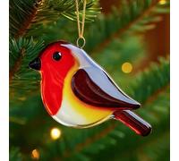 Fused Glass Birds Ornament, 2025 Nature’s Birds Crystal Glass Christmas Ornament Set for Xmas Tree, Hummingbird, Cardinal, Robin, Owl, Blue Jay, Toucan, Kingfisher, Chickadee 2d (G)