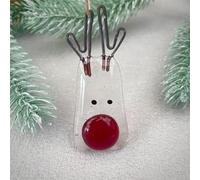 Fused Glass Christmas Tree Decorations,Glass Christmas Decoration,Hanging Christmas Tree Decoration, Fused Glass Bird Suncatcher, Handmade Fused Glass Hanging Bird Decoration for Christmas Tree (B)