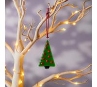 Fused Glass Christmas Tree Ornament - Christmas Tree - Green/Red