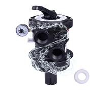FuseRish SP0714T Top-Mount Multi Port Valve Compatible with Hayward VariFlo, Replacement for Hayward Above-Ground Pro or VL Series Sand Filter, 1.5’’ FIP Plumbing, 7-Position Control Valve (Black)