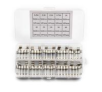 fuses 100PCS/Set 5x20mm Glass Tube Fuses Set Quick Blow Glass Tube Fuse Set 0.25/0.3/0.5/0.75/1/2/3/4/5/6A 250V with Box fuses Protected circuits