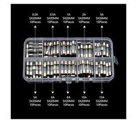 fuses 72/100PCS/Set Quick Blow Glass Tube Fuse Assorted Kit 5x20mm/6x30mm Fast-Blow Glass Fuses 0.2-30 AMP fuses Protected circuits (Color : B)