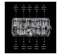 fuses 72/100PCS/Set Quick Blow Glass Tube Fuse Assorted Kit 5x20mm/6x30mm Fast-Blow Glass Fuses 0.2-30 AMP fuses Protected circuits (Color : Blue)
