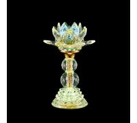 fushanfu Crystal 7 Color Buddha Lamp - Colorful LED Lotus Flower Light for Home Altar Decor (9 inches)