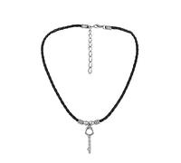 FUSHENGTER Necklace Men Sweater Chain Women Long Necklaces Gift Fashion Simple Key Leather Rope Necklace Cross Border Fashion Personalized Key Goth 1184