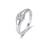 FUSHENGTER Rings Women Ring Finger Men Rings For Women Gift Girl Cold And Minimalist Style Heart-Shaped Diamond Ring For Women'S Temperament Light Luxury Fashion 9S1