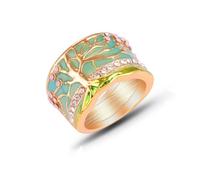 FUSHENGTER Women's Fashion Retro Colored Tree Of Life Ring