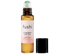 Fushi Organic Cherry Lip Oil - 100% Natural Hydrating Lip Oil with Castor, Cherry, Shea & Almond Nut Oils - Restoring Natural Shine & Moisture 10ml Roller Ball