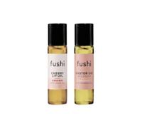 Fushi Organic Cherry Lip Oil & Castor Go Roll On | Natural Fresh Pressed Oils for Nourished Brows, Hydrated Skin & Lips