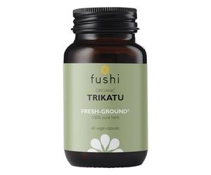 Fushi Organic Trikatu Capsules, 60 Caps | Fresh-Ground Whole Food | Boots Digestion, Improves Metabolism, Weight Loss & Nasal Problems | Ethical & Vegan | Made in the UK
