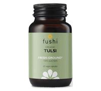 Fushi Organic Tulsi Capsules, 60 Caps | Fresh-Ground Whole Food | Rich in Antioxidants & Nutrients | Rejuvenating Herb for Strengthening the Immune System | Ethical & Vegan, Made in the UK