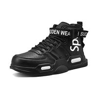 Fushiton Mens High Top Trainers Fashion Sneakers for Men Freestyle Hi-Top Walking Jogging Athletic Fitness Outdoor Shoes Black