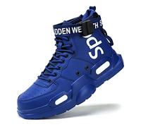 Fushiton Mens High Top Trainers Fashion Sneakers for Men Freestyle Hi-Top Walking Jogging Athletic Fitness Outdoor Shoes Blue