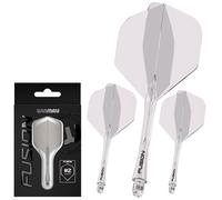 WINMAU Darts Fusion Integrated Flight & Shaft System - No.2 Shape & Design - Clear Colour, Short Length