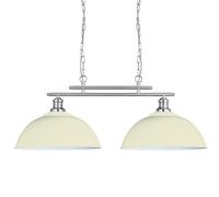 fusion 2 lights pendant light with cream metal shades