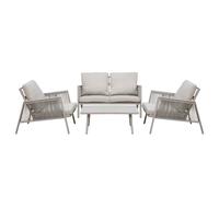 Sealey DG56 Dellonda Fusion Aluminium 4-Piece Outdoor Sofa Arm Chairs & Coffee Table Set
